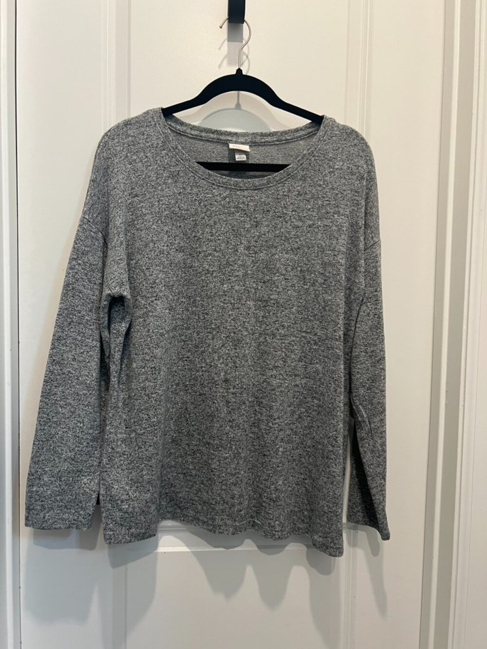 B💲9 ♻ A New Day Gray Marled LS Tunic Sweater Blouse | Size XL | A0053